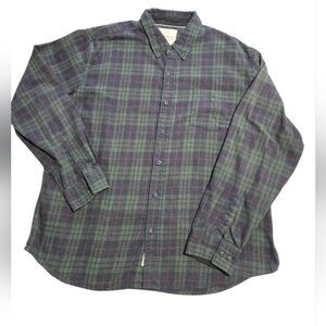 Weatherproof Vintage Men's Plaid Button-Up Shirt Long Sleeve Size XXL